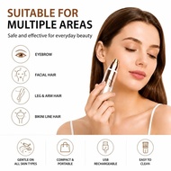 0【2026 Upgraded】2-in-1 facial and eyebrow hair trimmer for women, rechargeable facial shaver, lip an
