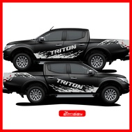 Mitsubishi Triton สติ๊กเกอร์แต่งลายโคลนชายประตูไทรทัน สติ๊กเกอร์ติดรถ ชุดแต่งมิตซูบิชิไทรทัน sticker(สอบถามเพิมทางแชทครับ)