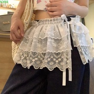SDEER Lace Mini Skirts, Short Y2k Ruffle Skirts, Fashion Flower Balletcore High Waist Butt Curtain W