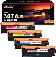 307A Toner Cartridge Set CE740A CE741A CE742A CE743A Toner Replacement for HP 307A Toner Works with