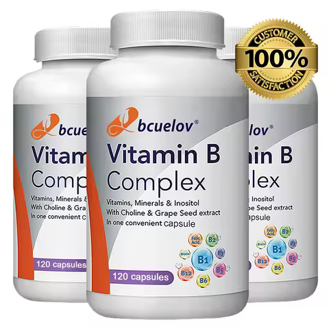 Vitamin B-Complex Capsules (B1-B12+Folic Acid+Biotin) - 6000mcg Methyl B12, Energy Boost, Immune & B
