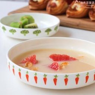 可愛創意骨瓷餐具套裝日式圓形碟子盤子湯盤家用焗烤飯陶瓷西餐盤子