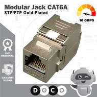RJ45 Female Modular Jack Connector CAT6A STP/FTP Gold-Plated Keystone Jack RJ45 Connector