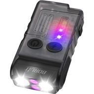 Boruit V20 Small Powerful Flashlight Super Bright with 365nm UV, Red Blue Green Warm Light, 180° Swi