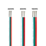 3-core tin-plated copper wire, 3PIN Led extension wire, flat cable, UL1007- 22AWG/ 20AWG/ 18AWG.