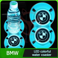 Car water coaster Car Cover Groove Mat Water Cup Pad Colorful Led Light for BMW 1 2 3 4 5 6 7 SeriesX1 X3 X4 X5 X6 F30 F34 F10 F07 F20 G30 F15 F16 E34 E90 E60