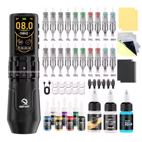 DQFART Wireless Tattoo Machine Tattoo Kit 2400mAh Tattoo Pen for Pro Body Artist Tattoo Supplies Tat
