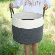 White Gray Cotton Rope Woven Foldable Dirty Clothes Basket Storage Basket Dirty Clothes Basket Dirty