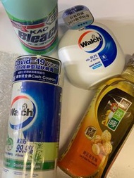 全新 walch hand wash , 濕紙巾, 花王漂白水, 花生油, $100 全部