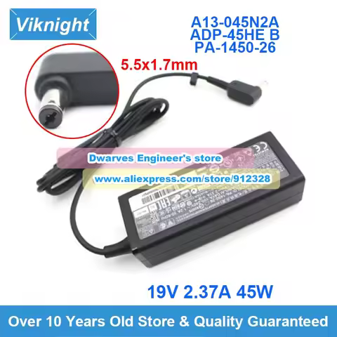 19V 2.37A AC Adapter A13-045N2A Laptop Charger for Aspire ES1-512 ES1-711 R11/ R3 N15W5 N15W4 N17Q3 