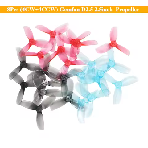 8Pcs (4CW+4CCW) Gemfan D2.5 3-blade 2.5inch PC FPV Propeller 1404 Motor 1.5mm Hole for FPV Drone Spe