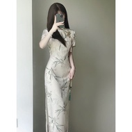[Spot Sale]New Chinese Cheongsam/Slimming cheongsam/Dress/Improved Cheongsam/Chinese Style/Long cheongsam/Dress/Cheongsam
