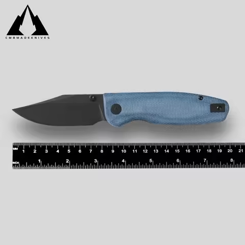 CMBMADEKNIVES 3.27''Micarta Handle 14C28N Blade Camping Outdoors Pocket Folding Knife CMB-21B