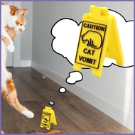 Cat Vomit Sign Caution Cat Vomit Sign Desk Decor 3D Printing Hilarious Novelty Warning Sign For Cat 