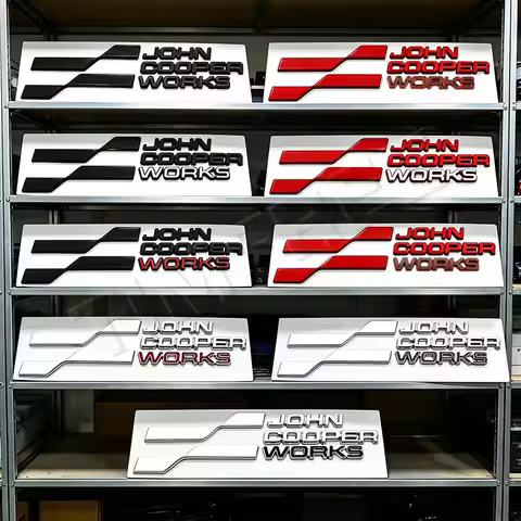 JCW John Cooper Works 3D Metal Badge Emblem Sticker For Mini Cooper S Grille Rear Trunk F66 F65 F67 