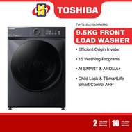 Toshiba Washing Machine (9.5KG) Origin Inverter 15 Wash Programs AI SMART &amp; AROMA+ Front Load Washer TW-T21BU105UWM(MG)