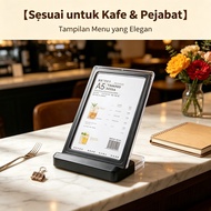Pemegang T Akrilik Menegak A4 A5 A6 Murah | Vertical Acrylic T Stand Display | Menu QR Code Kaunter