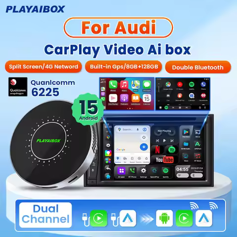 Android 15 Wireless CarPlay Ai Box Wireless Android Auto Built in GPS 8GB+128GB For Youtube Netflix 