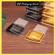 50g/80g/100g Mooncake Packaging Gold Black Box 50g/80g/100g Square Bottom Tray Egg Yolk Pastry Shanghai Melaleuca