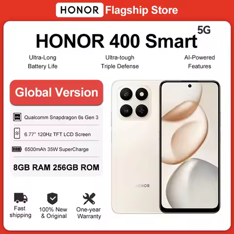 Global Version HONOR 400 Smart 5G Smartphone 6.77''120Hz Screen Snapdragon 6s Gen 3 6500mAh Battery 