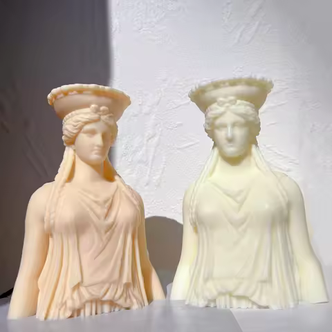 Greek Roman Goddess Sculpture Silicone Mould Female Body Bust Statue Art Decoration Scented Candle S