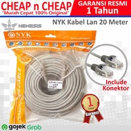 NYK Lan Cable Cat 6 20M UTP Patch Cord Data Internet STB Router RJ45 20meter 20 Meter M