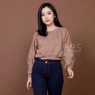 Crop Sweater POLOS Wanita (Rib) Size M - XXL Basic Sweater CropPOLOS Wanita