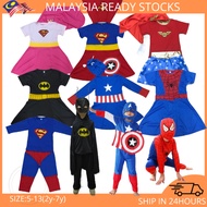 Superhero boy & girl Kids Superman Supergirl/Wonderwomen/ Batman Batgirl/ Spiderman SpiderGirl/Capta