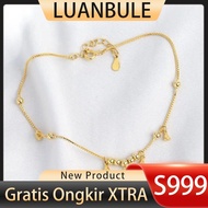 LUANBULE Beautiful S999 Silver Ball Anklet For Women New Model Gold