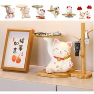 cny decoration 20252025 New Year Decoration Desktop Decoration Fortune Cat Candy Tray Key Tray Coin 