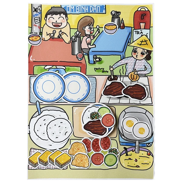 Bộ Tranh Tương Tác Cô Tiên Xanh - Tiệm Cơm Tấm Sườn Bì Chả