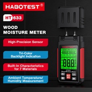 HABOTEST🔥HT633 Digital Wood Moisture Meter LCD Hygrometer Timber Damp Detector Professional Wood Hum