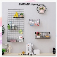 Dekorasi Dinding grid wall rak polaroid Hitam GUNINCO HIJANG