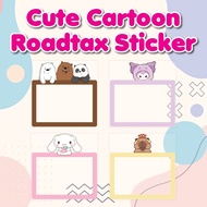 Cartoon Roadtax Sticker Cute Roadtax Sticker