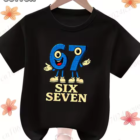 67 Six Seven Italian Brain Rot Math Joke Print Kids Tshirts for Baby T-Shirt Gift for Boys T Shirts 