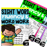 Sight Word Fluency Worksheet Workbook Activities Early English Learning Homework Interactive Activit