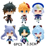 06K 6pcs/Set Genshin Impact Account Action Figure Anime Game Genshin Impact Keqing Amber Klee  Znr