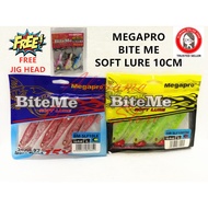 FREE JIG HEAD MEGAPRO BITE ME SOFT LURE 10CM BM-SLF10RTLE FISHING