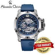 [Official Warranty] Alexandre Christie 6295MTRTPBABU Men's Blue Dial Silicone Strap Watch