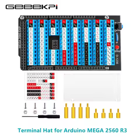 Arduino Hat for Arduino MEGA 2560 R3 Teminal Hat Reset Button and LED Indicator Acrylic Protection P