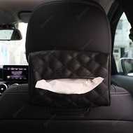 PU Leather Car Tissue Box Towel Napkin Papers Container Holder (Black)