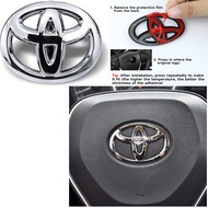 Car Sticker Steering Wheel Emblem Badge Decals Car Styling For Toyota Carbon fiber Vios