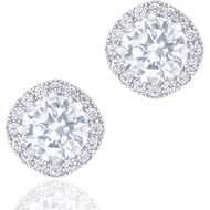 ORROUS & CO 18K Gold-Plated Imitation Diamond Earrings, For Women, Hypoallergenic, 1.9 Carat TIRV
