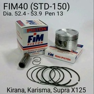 Piston kit Fim Supra X 125 / Karisma / Kirana Std (50) 529 mm / Piston karisma / seher supra x 125 /
