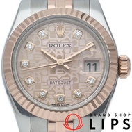 勞力士 Datejust 26 女士腕錶，五珠鍊錶帶，10P 鑲鑽，電腦錶盤，Datejust 26 女士腕錶 179171G（隨機款），帶錶盒和保固卡，K18PG/SS 錶殼，粉紅色拋光，成色極佳 