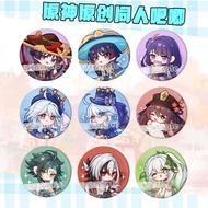 Game Genshin Impact Furina Raiden Scaramouche Xiao Arlecchino Tinplate Metal Badge Pin Anime Periphe