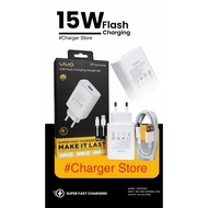 Vivo Fast Charging Charger 15W 5V 3A Type C Cable Safety Faster Premium Charger Set 18Watt FlashChar