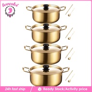 [Lovoski] Korean Ramen Cooking Pot Noodles Pot Household Double Handle Multifunction Pot Instant Noodles Pot for Backyard