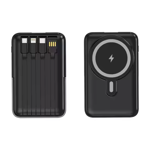 Magnetic Wireless Charger Magsafe Power Bank 20000mAh Built in Cable for iPhone 15 14 Xiaomi Samsung