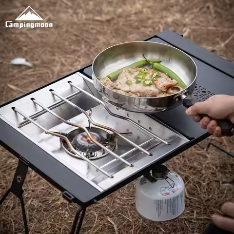 CAMPINGMOON CK-25PG Stainless Steel Korean Style Furnace Plate Frame Camping Sinking Windproof IGT O